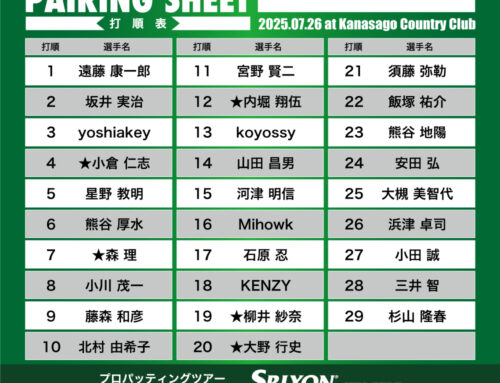 プロパッティングツアー2025 第24戦