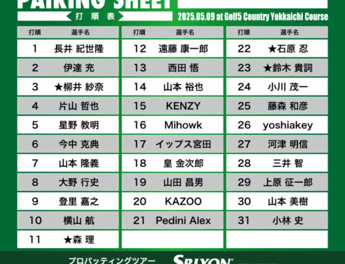 プロパッティングツアー2026 第9戦